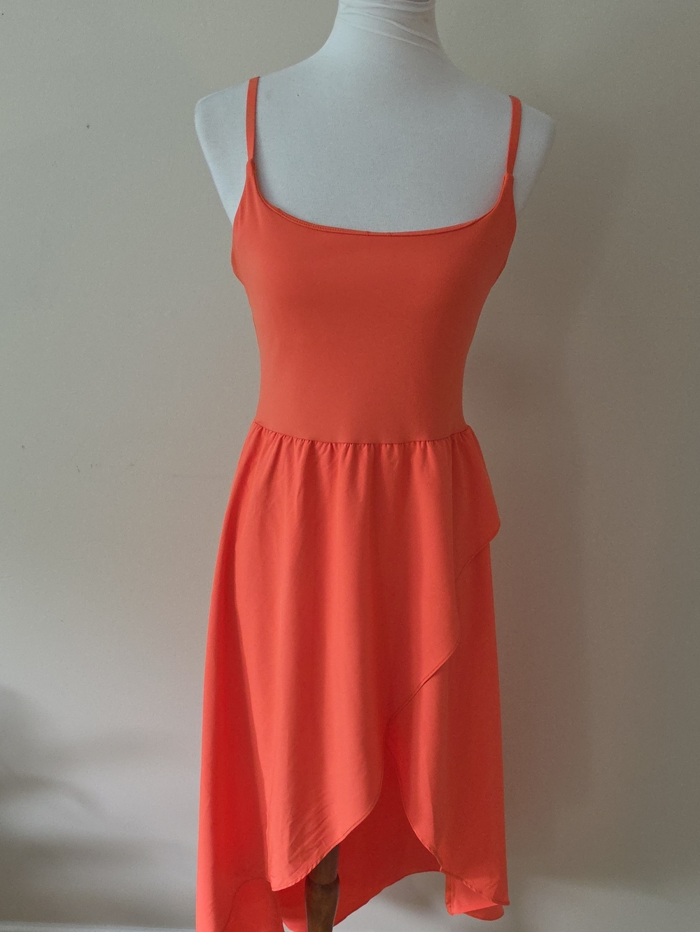 Halara Women's Orange Spaghetti Strap Wrap Midi Dress & Short Set Of 2